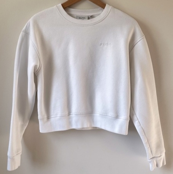 White Rhythm Cropped Boxy Crewneck Sweatshirt - Picture 3 of 7